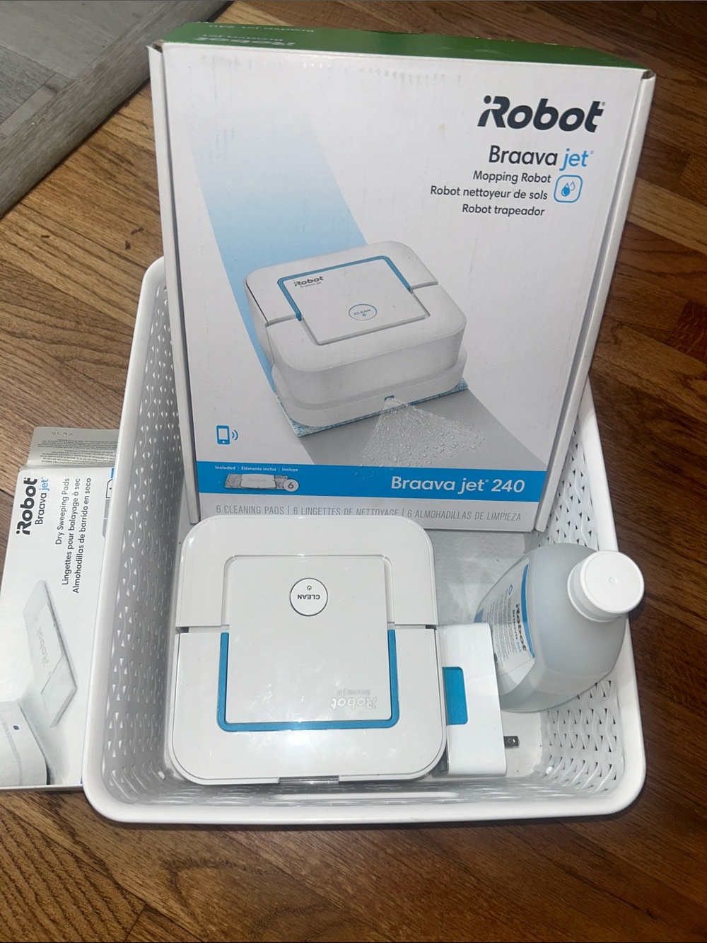iRobot Braava jet 240 Mopping Robot - White with Blue Accents Like New